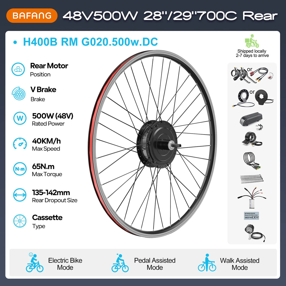 Bafang Brushless Rear Electric Bike Hub Motor Drive