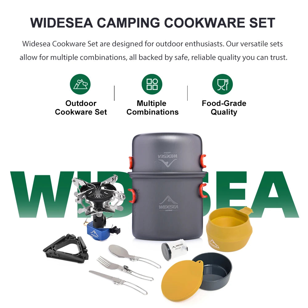 Widesea Portable Camping Gas Stove And Cookware Set