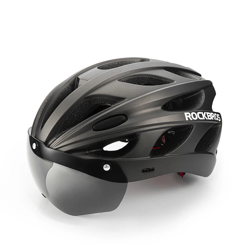 ROCKBROS Lightweight Cycling Helmet With Integrated Goggles For Adults
