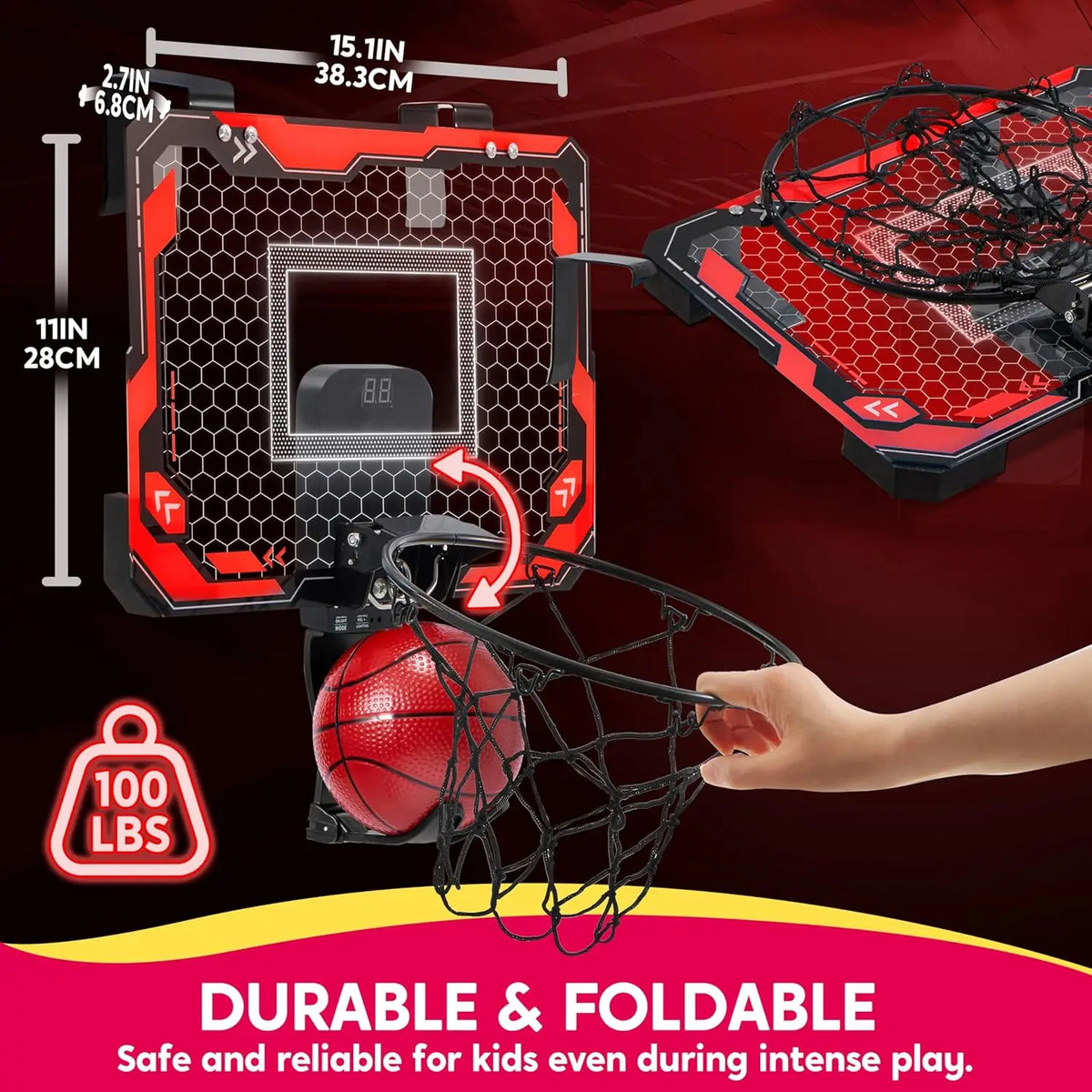 Joyfy Mini Led Basketball Hoop With Scoreboard And Four Balls