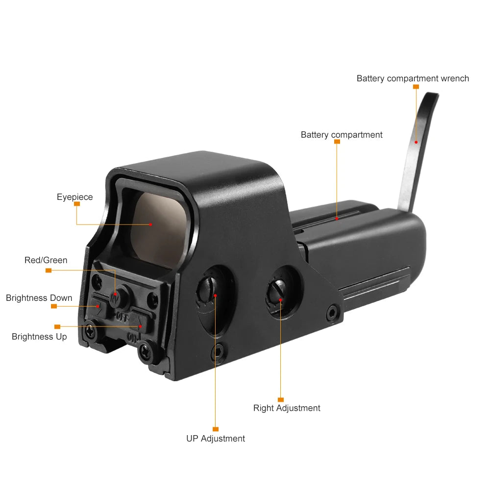 Bestsight Holographic Reflex Rifle Sight Scope With Adjustable Reticle