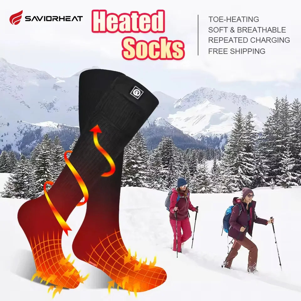 Savior Rechargeable Heated Thermal Socks for Outdoor Winter Activities