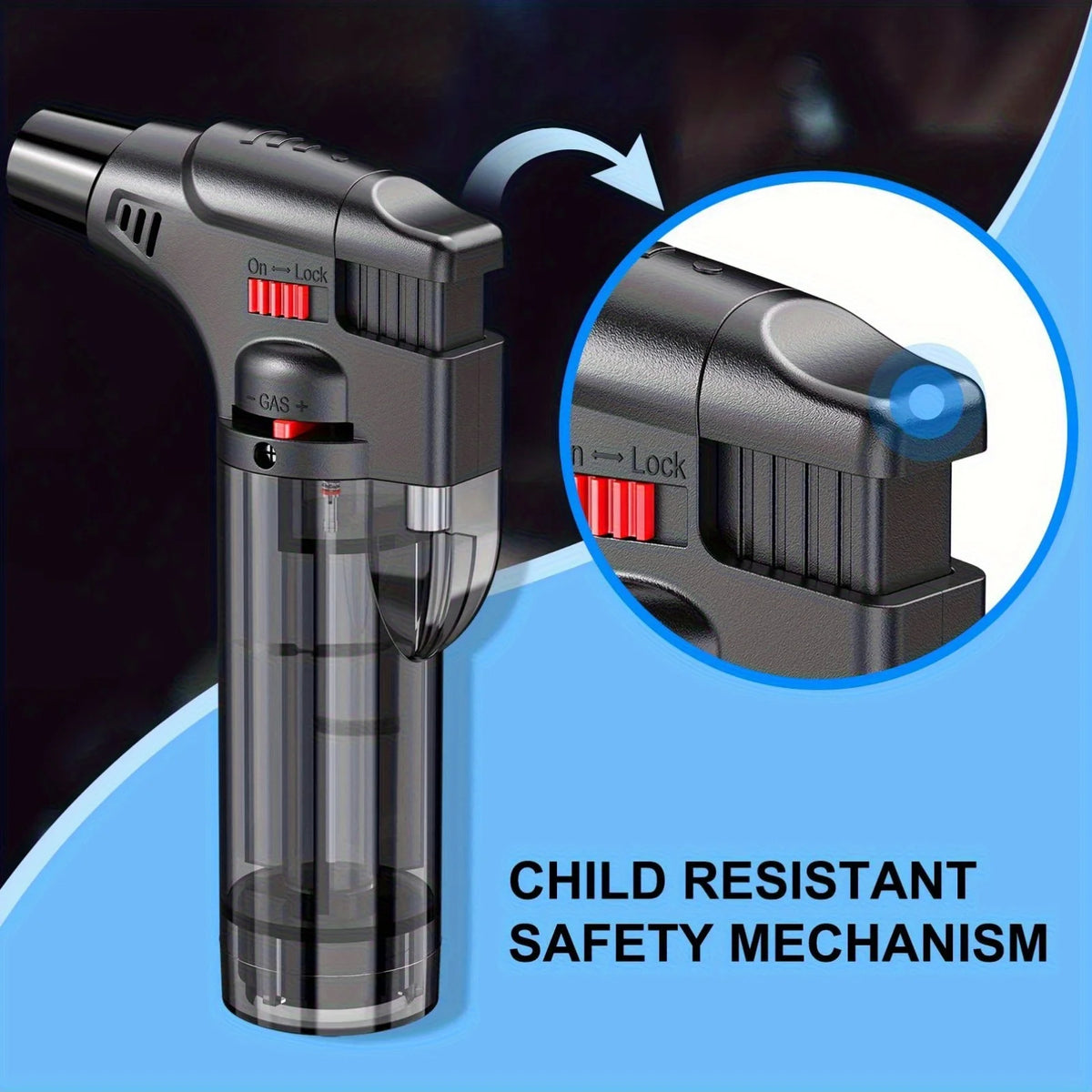 Portable Windproof Butane Torch Lighter for Outdoor Cooking