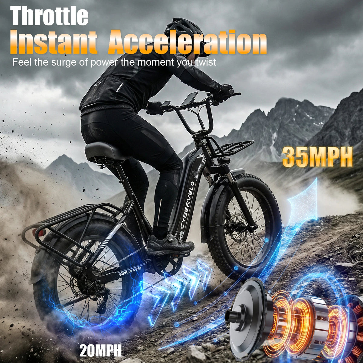 Cybervelo 1000W Electric Bike 48V Battery Step Through