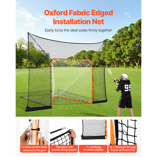 SucceBuy Lacrosse Goal Backstop Net With Extended Coverage