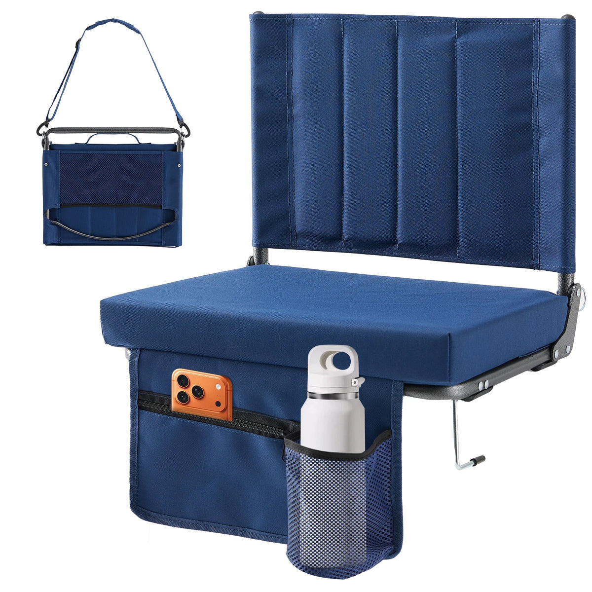 JHK Foldable Outdoor Chair With Back Support And Padded Comfort