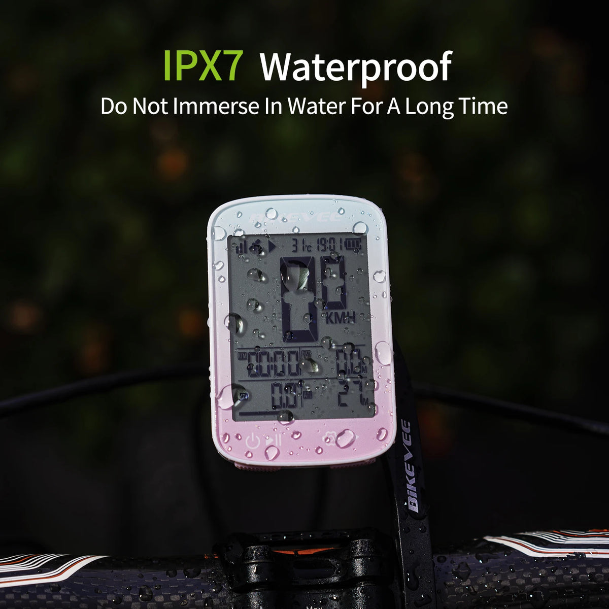Bikevee Wireless GPS Bike Computer With Rechargeable LCD Display