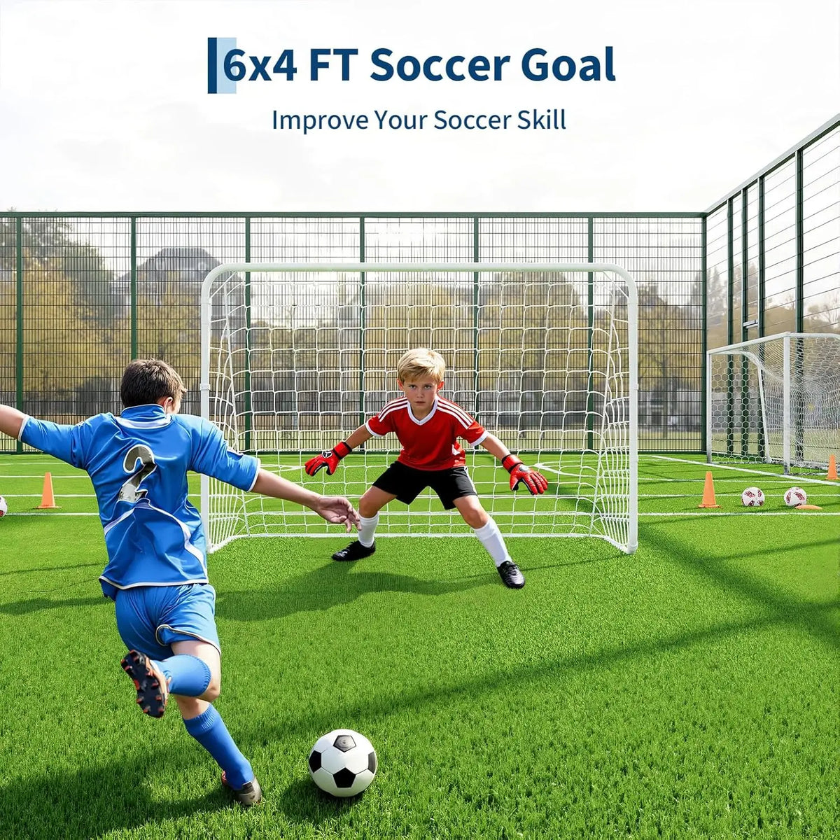 Portable Heavy Duty Soccer Goal Net With Collapsible Metal Frame