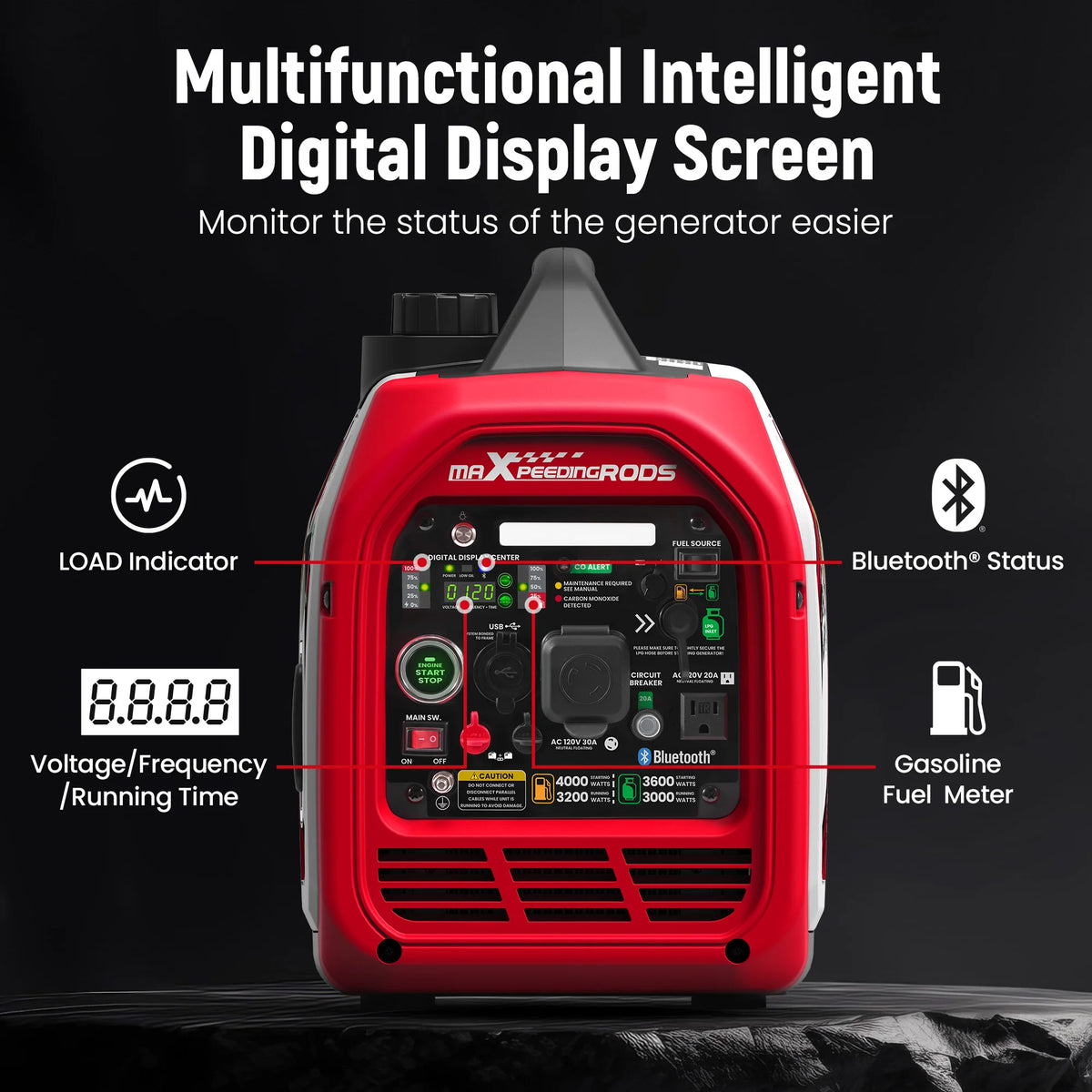 Maxpeedingrods 4KW Dual Fuel Inverter Generator With Electric Start