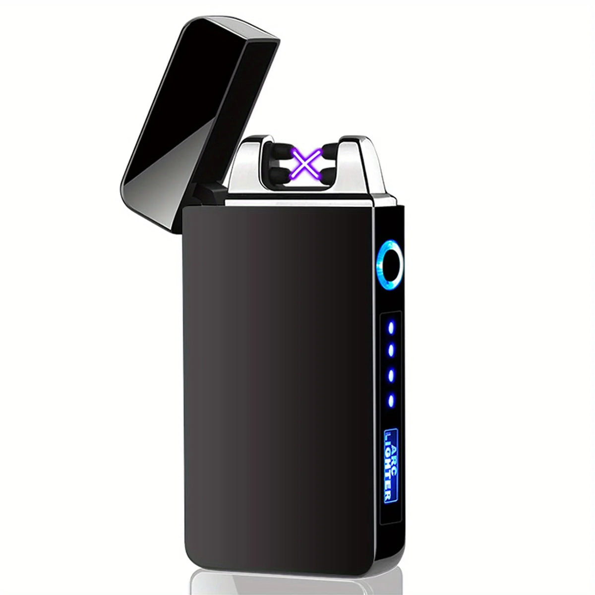 Windproof Dual Arc Plasma Lighter With USB Rechargeable Power Display