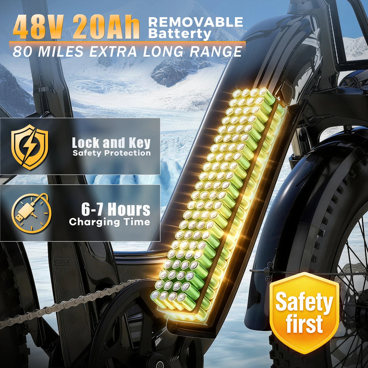 Cybervelo 1000W Electric Bike 48V Battery Step Through