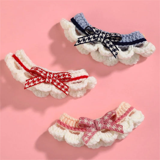 Knitted Bow Knot Decorative Lace Collar For Cats And Dogs