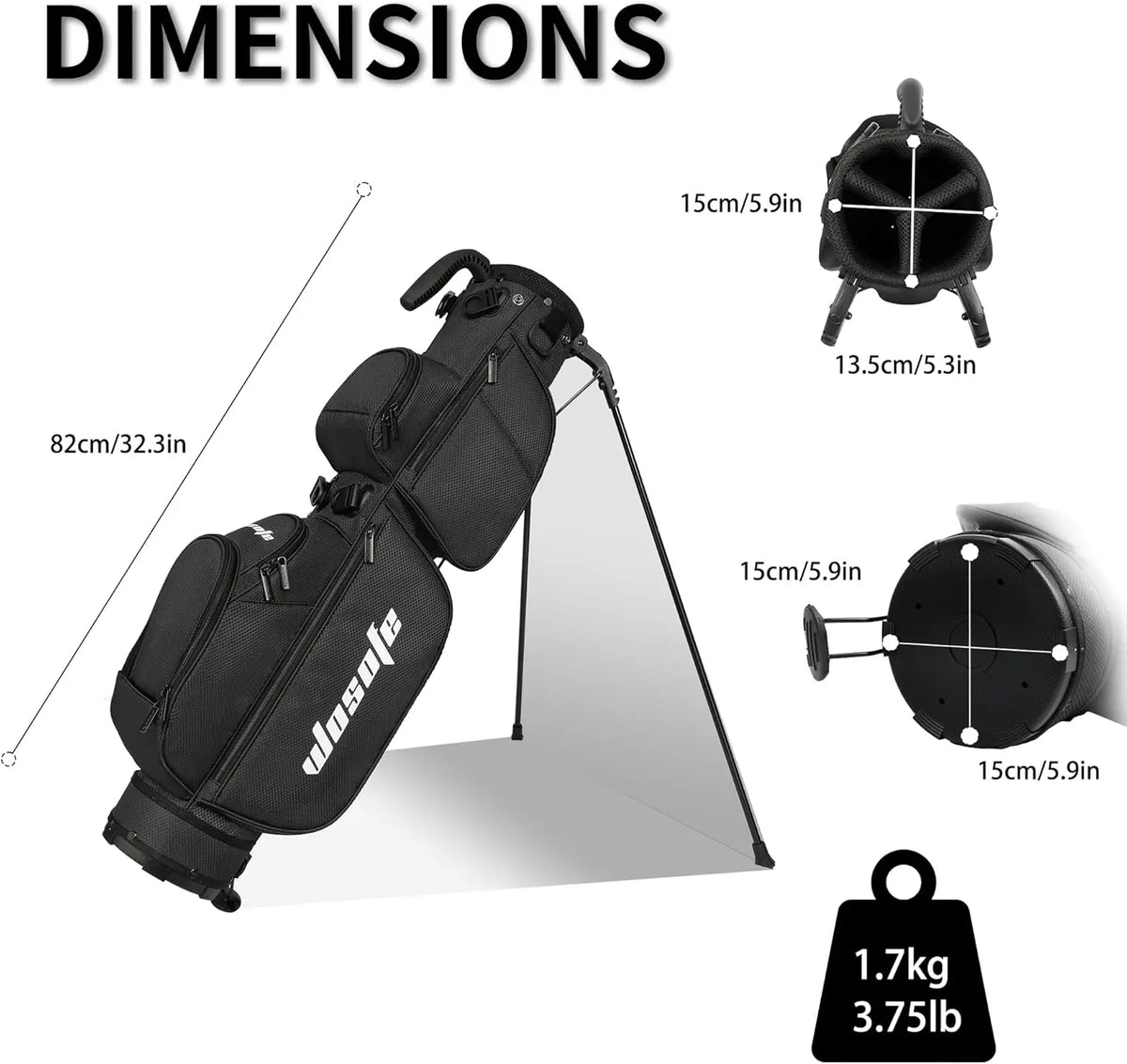 Wosofe Lightweight Sunday Golf Stand Bag With Three Way Dividers