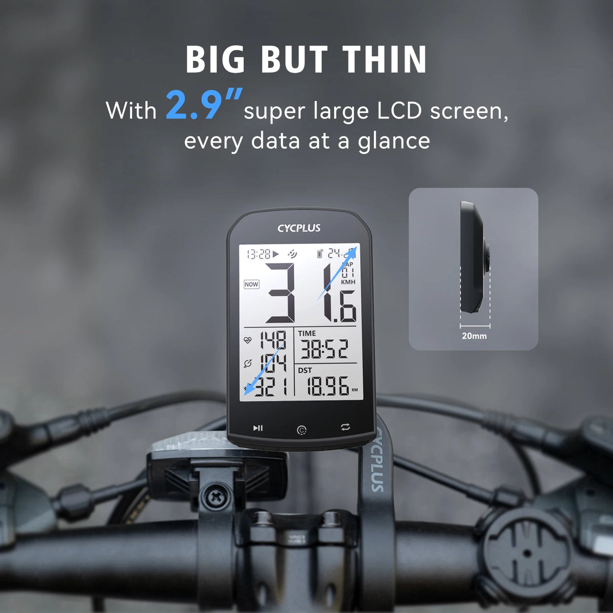 CYCPLUS M1 Wireless GPS Bike Computer With Bluetooth And ANT