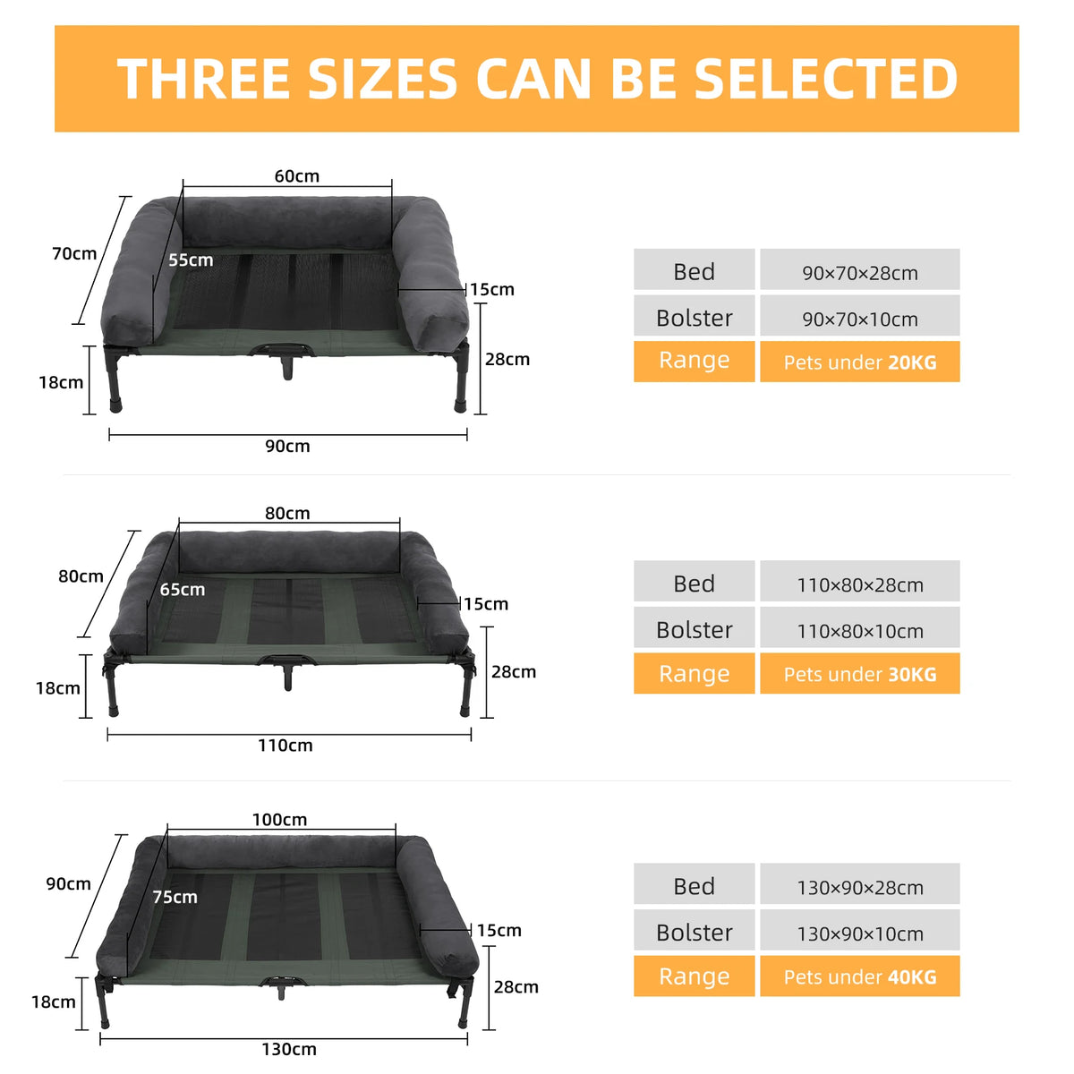 BINGOPAW Elevated Pet Lounger Bed With Detachable Plush Bolster And Cooling Design