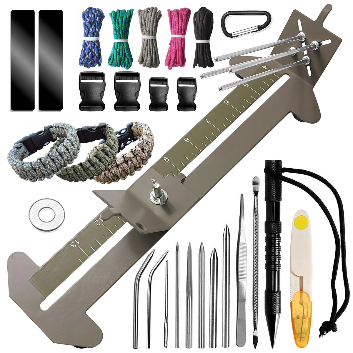 Paracord Bracelet Making Kit Adjustable Jig And Marlin Spike Tool