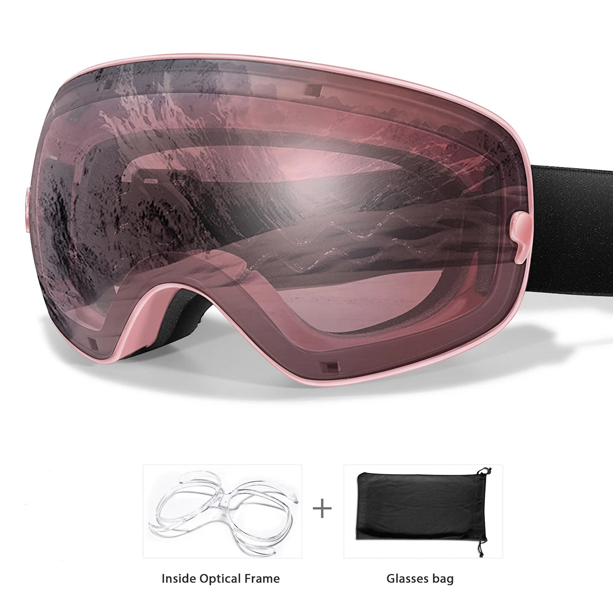 Winter Ski Goggles With Optical Insert And UV400 AntiFog Protection