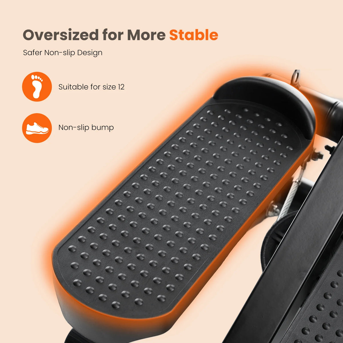 Mini Stepper With Resistance Bands And LCD Monitor For Home Cardio