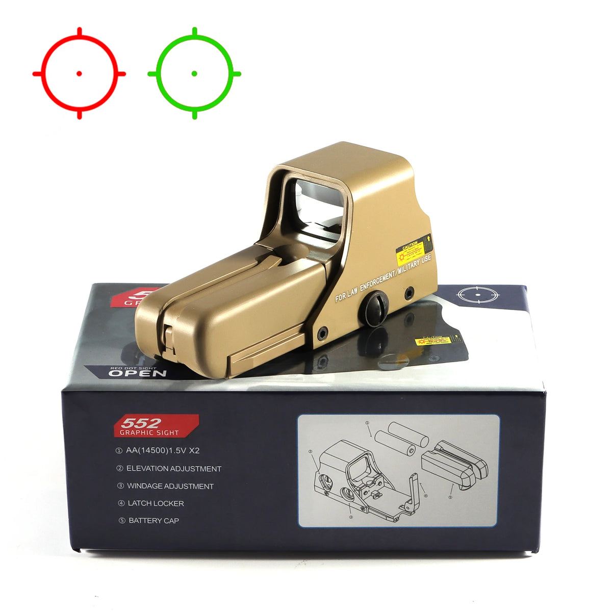 Bestsight Holographic Reflex Rifle Sight Scope With Adjustable Reticle