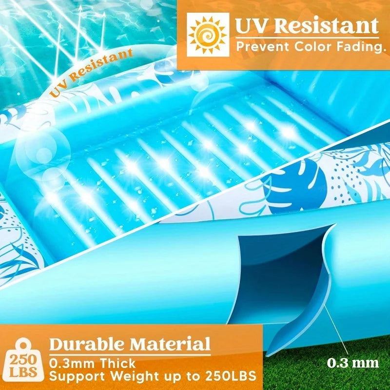 Joyfy Inflatable Tanning Pool Lounger With Headrest And Cup Holders