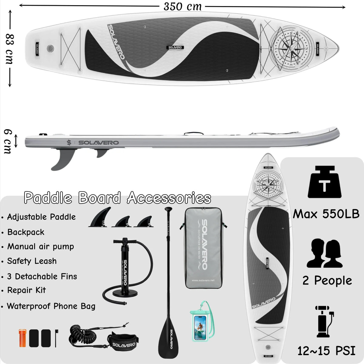 Nebmaax Inflatable Stand Up Paddle Board With Non Slip Deck