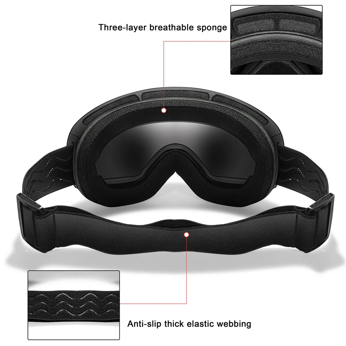 Winter Ski Goggles With Optical Insert And UV400 AntiFog Protection