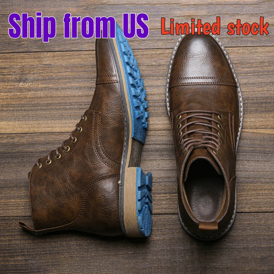 Hecrafted Comfortable Fashion Ankle Boots For Men With Zip Closure