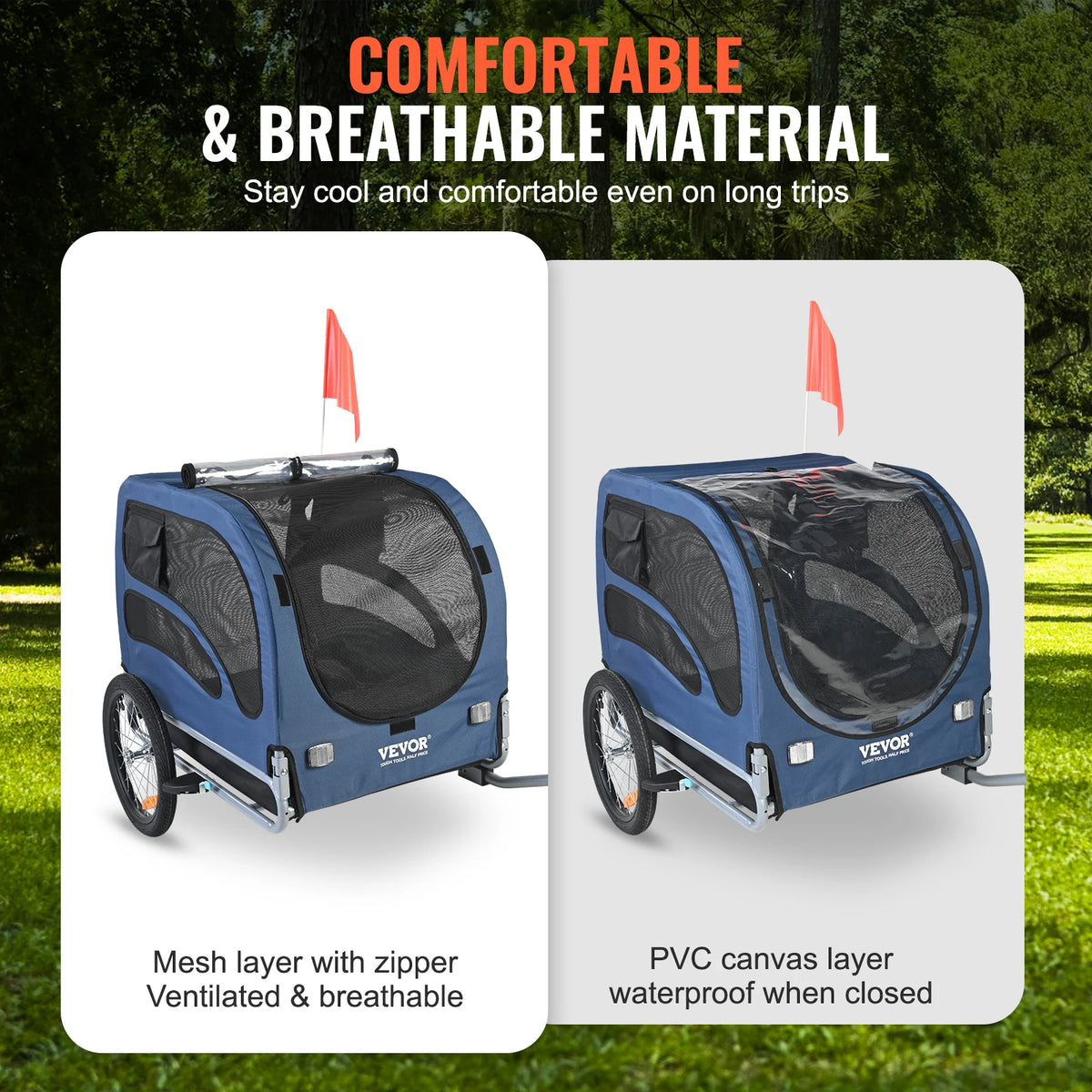 Foldable Pet Bicycle Trailer And Portable Dog Cart Carrier