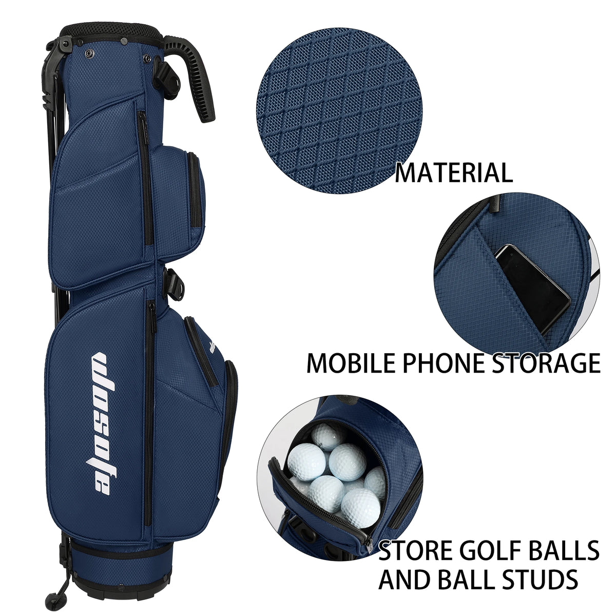 Wosofe Lightweight Sunday Golf Stand Bag With Three Way Dividers