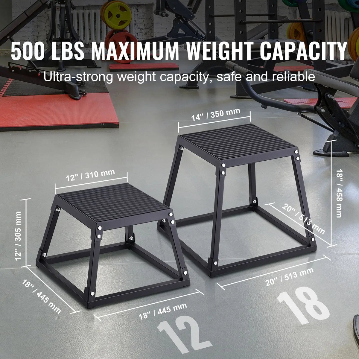 Premium Steel Plyometric Jump Box Anti Slip Fitness Training