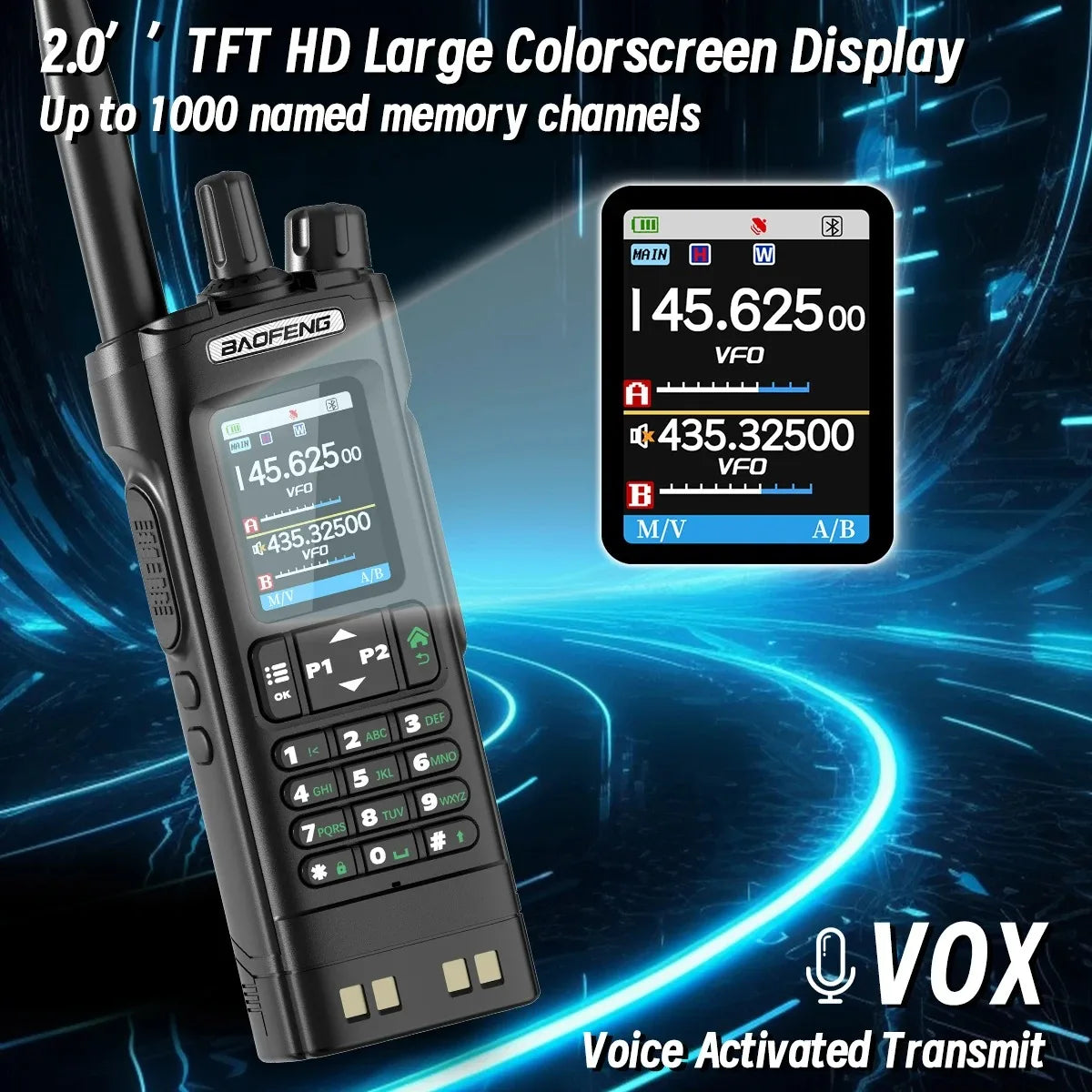 BAOFENG UV-32 GPS Bluetooth AM FM Walkie Talkie Radio
