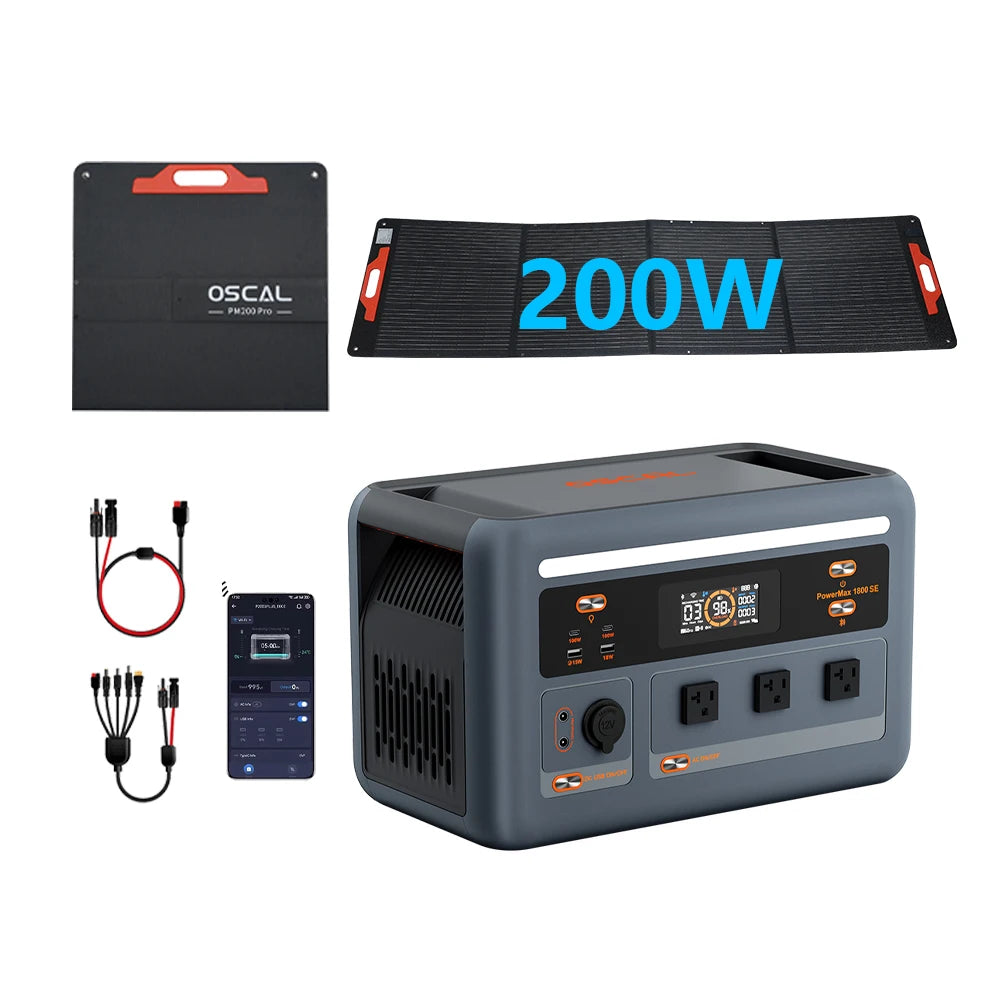OSCAL Portable Power Station With Solar Charging And UPS Backup