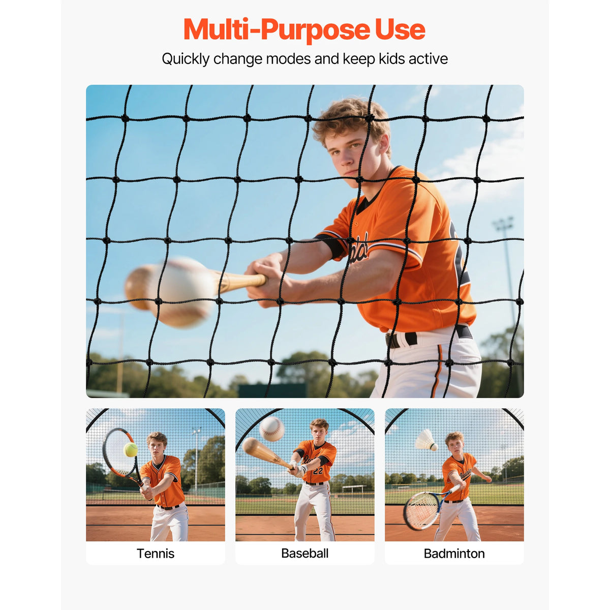 SucceBuy Baseball Batting Cage With Pitching Machine Opening for Training