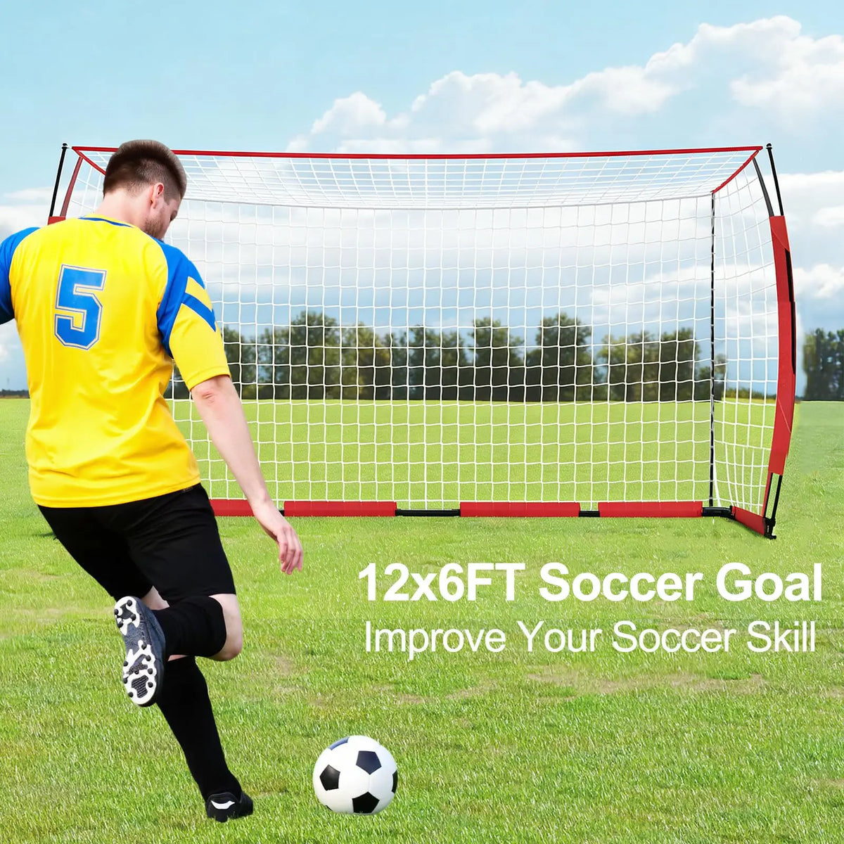 HiMISS Heavy Duty Foldable Metal Youth Soccer Training Goal