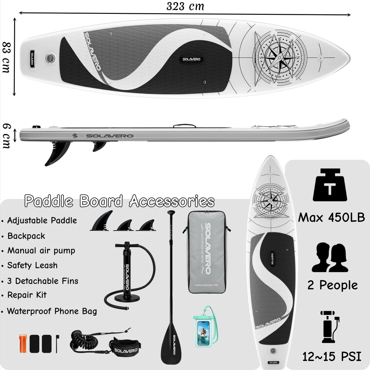 Nebmaax Inflatable Stand Up Paddle Board With Non Slip Deck