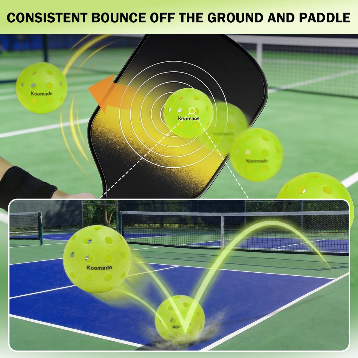 USAPA Standard Outdoor Pickleballs 40-Hole Design For All Weather Play