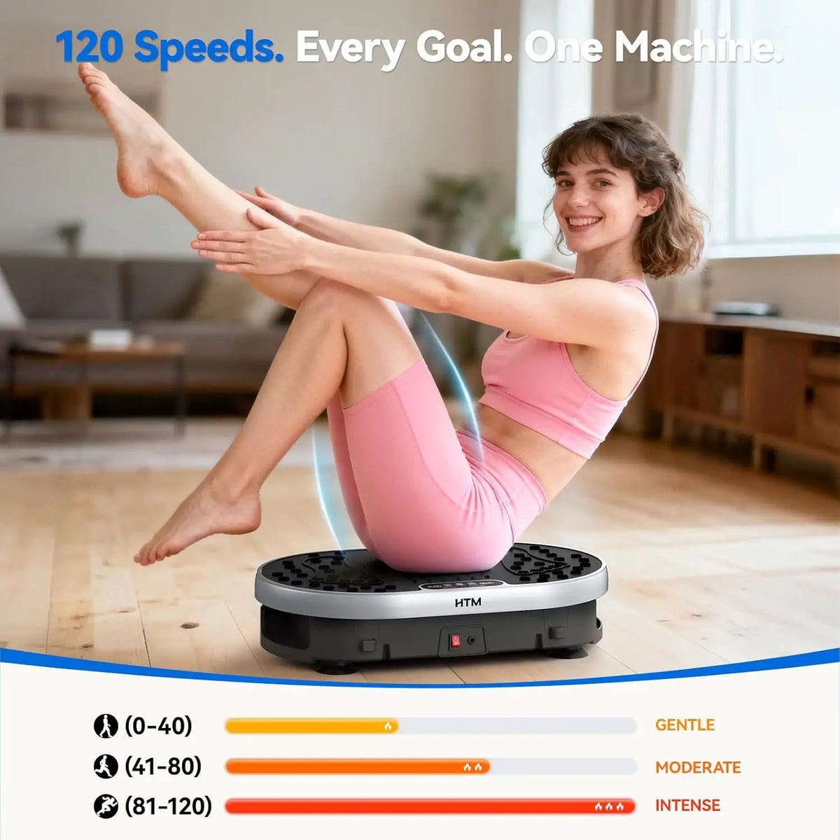 HTM Vibration Plate Machine With 120 Speed Levels And Programs