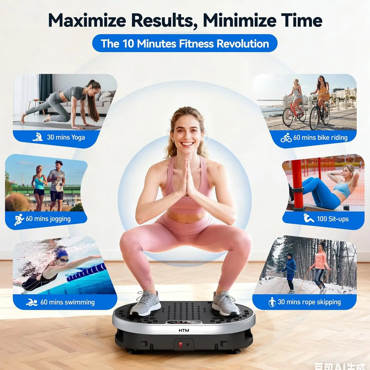 HTM Vibration Plate Machine With 120 Speed Levels And Programs