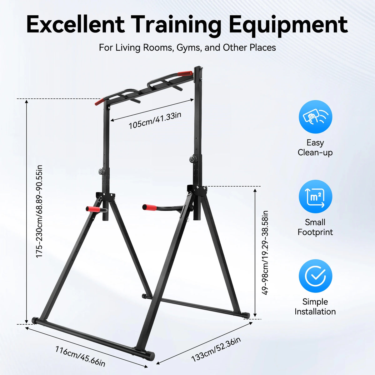 Adjustable Foldable Pull Up Station With Sturdy Horizontal Bar
