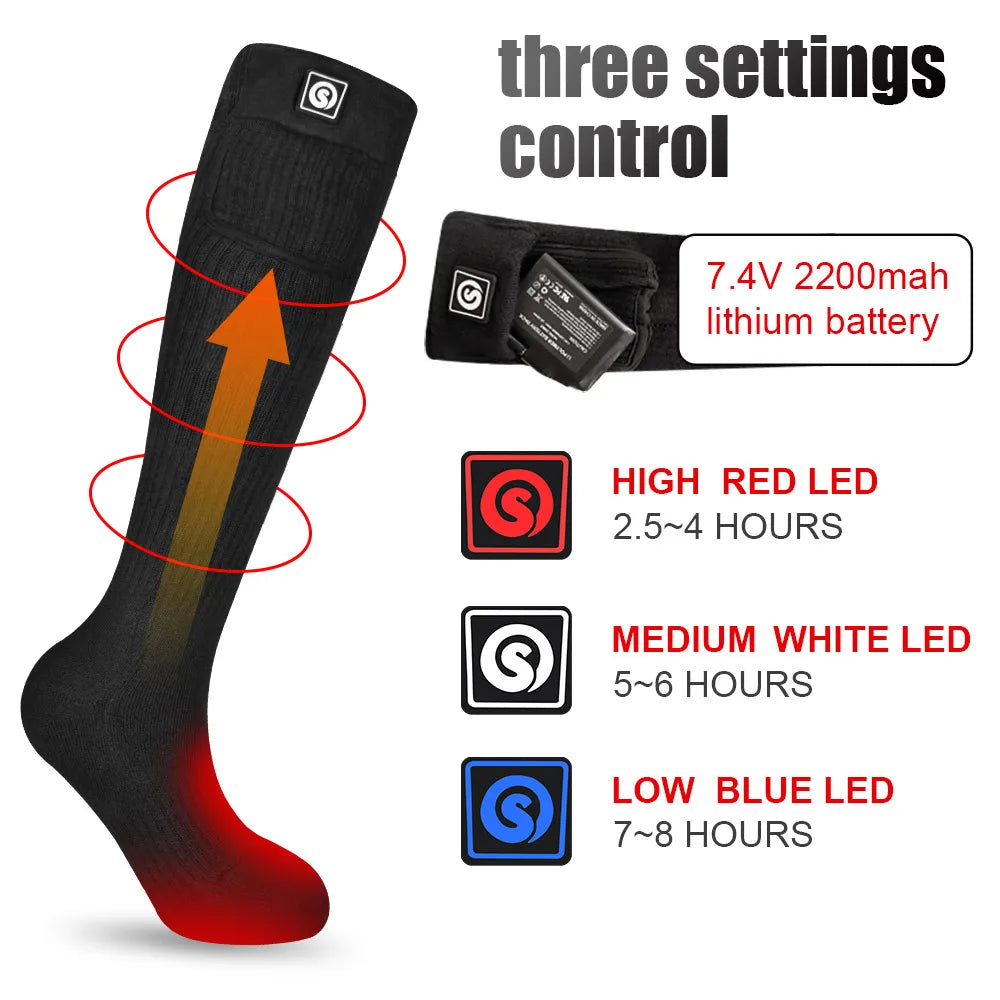Savior Rechargeable Heated Thermal Socks for Outdoor Winter Activities