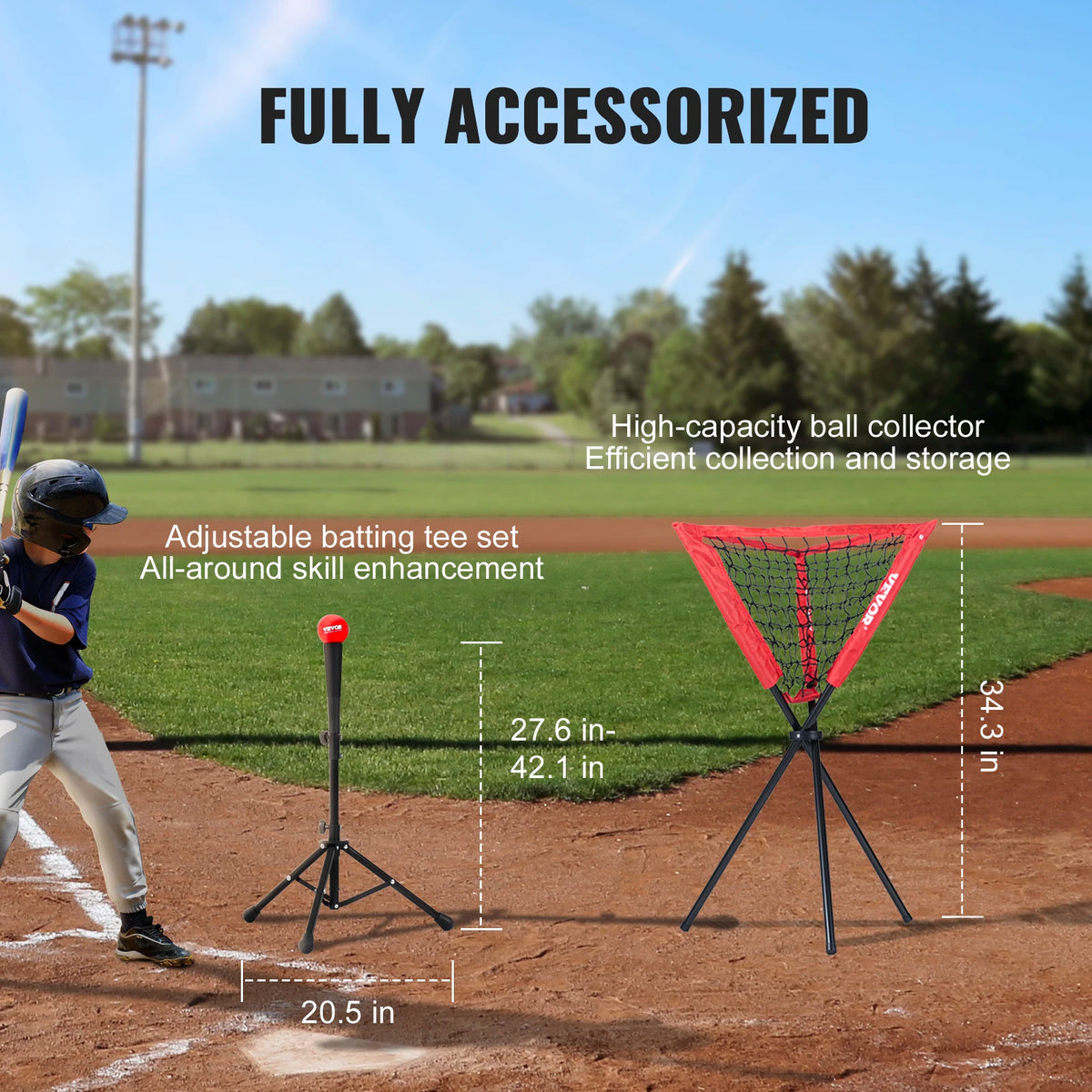 SucceBuy Baseball Practice Net With Strike Zone And Ball Collector