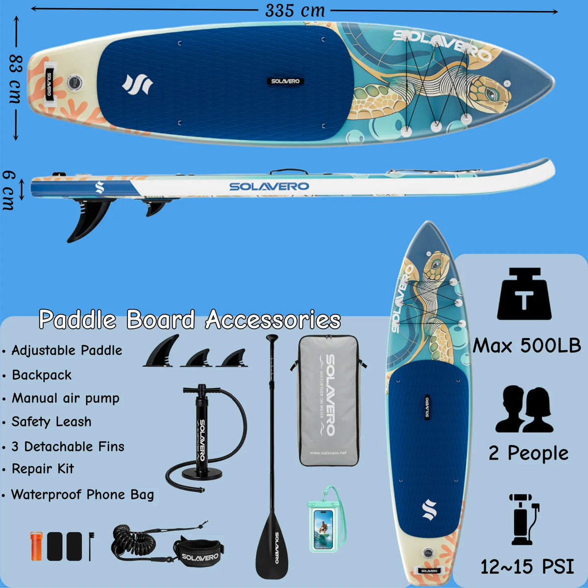 Nebmaax Inflatable Stand Up Paddle Board With Non Slip Deck