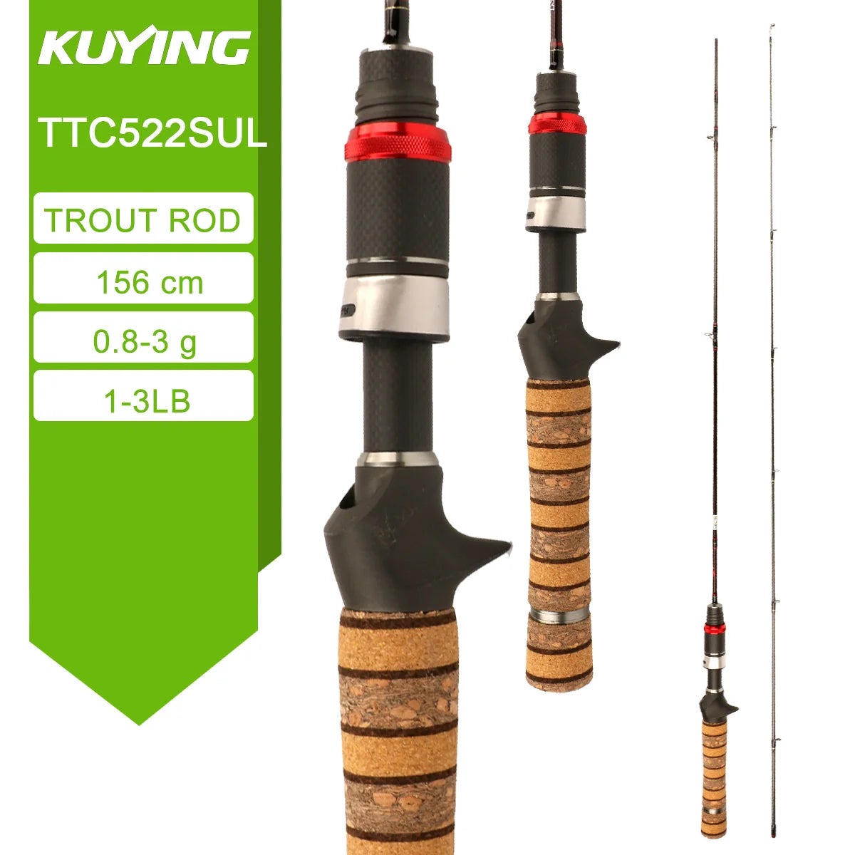 Kuying Teton Carbon Spinning Casting Fishing Rod With Fuji Components
