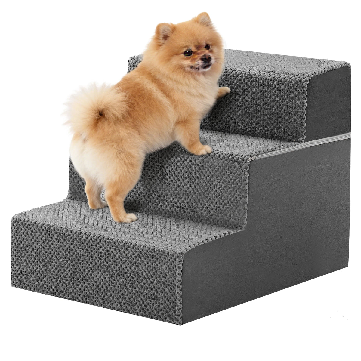 Curved Foam Dog Stairs With Non Slip Steps For Pets