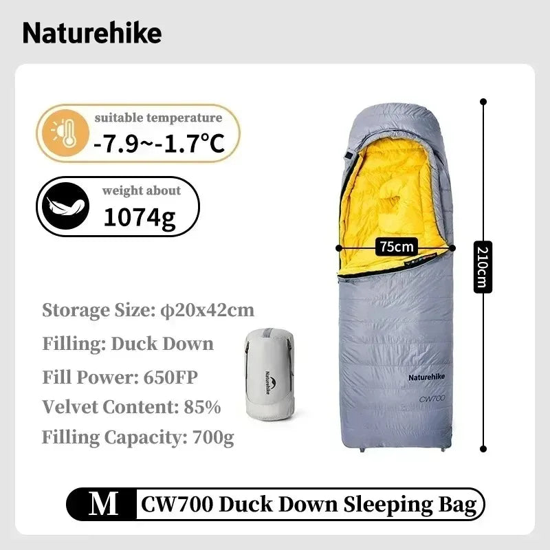 Naturehike Ultralight Duck Down Sleeping Bag For Camping And Hiking