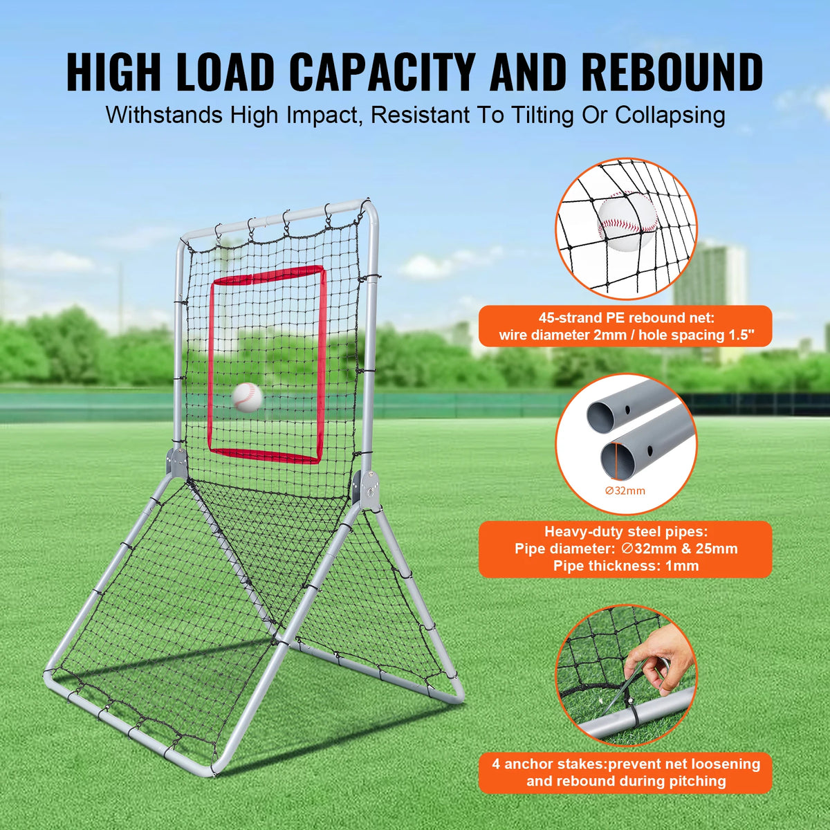 SucceBuy Baseball Softball Rebounder Net For Fielding Practice