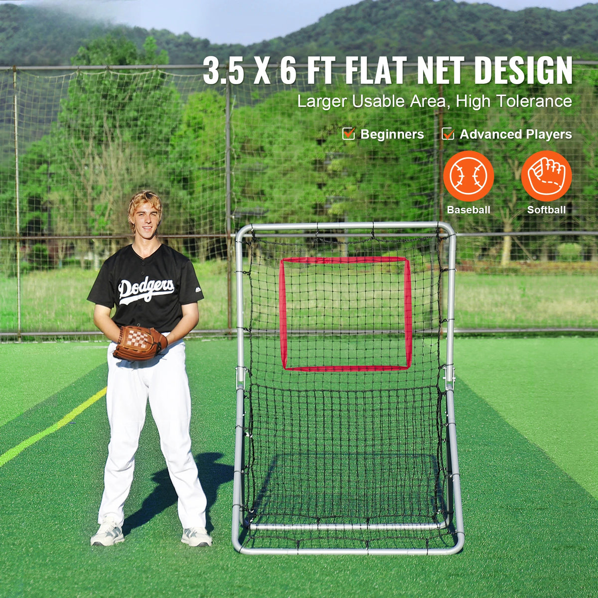 SucceBuy Baseball Softball Rebounder Net For Fielding Practice