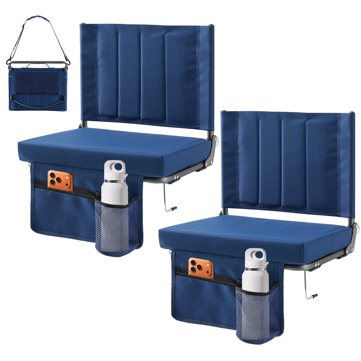 JHK Foldable Outdoor Chair With Back Support And Padded Comfort