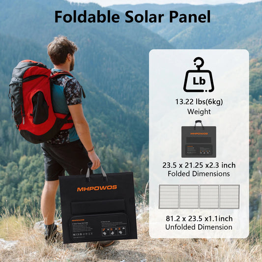 MHPOWOS 220W Foldable Solar Panel for Portable Power Stations