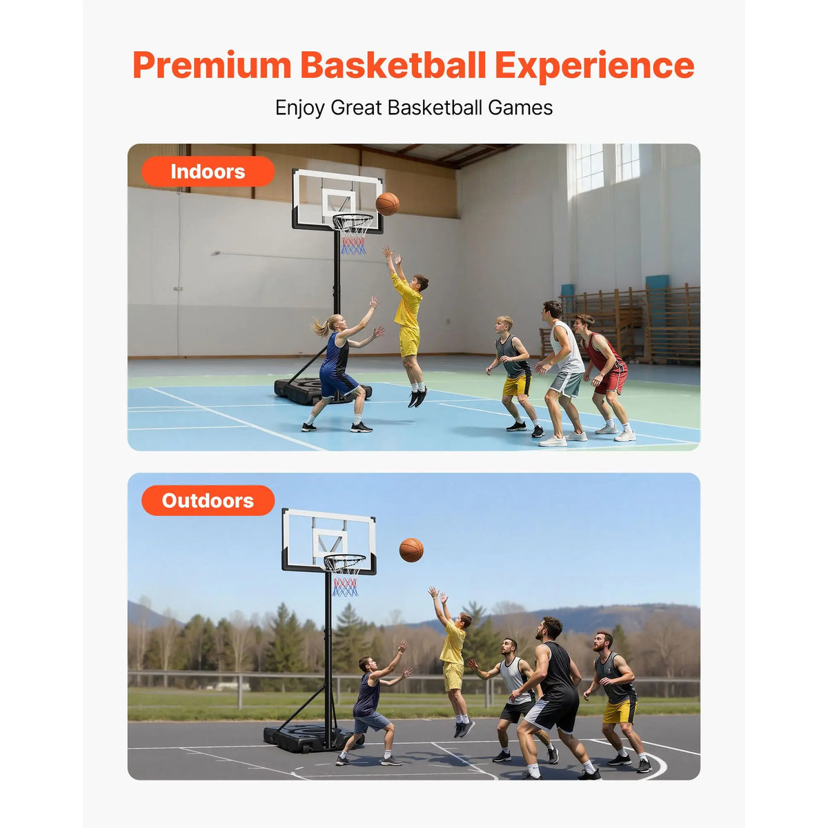 Oeny Portable Height Adjustable Basketball Hoop Stand